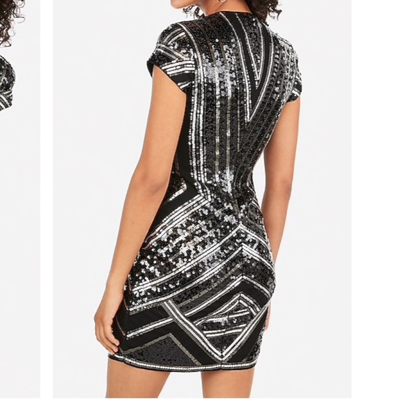 Black sequin dress by Express size XS brand new - Picture 2 of 2